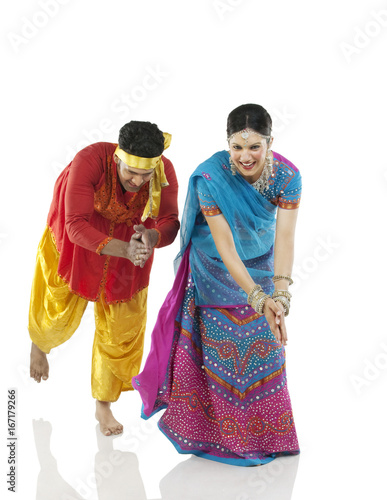 Gujarati couple dancing 