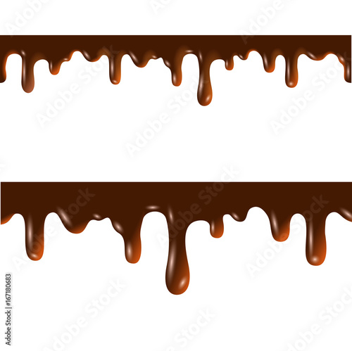 Melted chocolate seamless borders with clipping mask