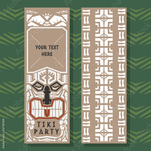 Summer vector banner tribal tiki style .