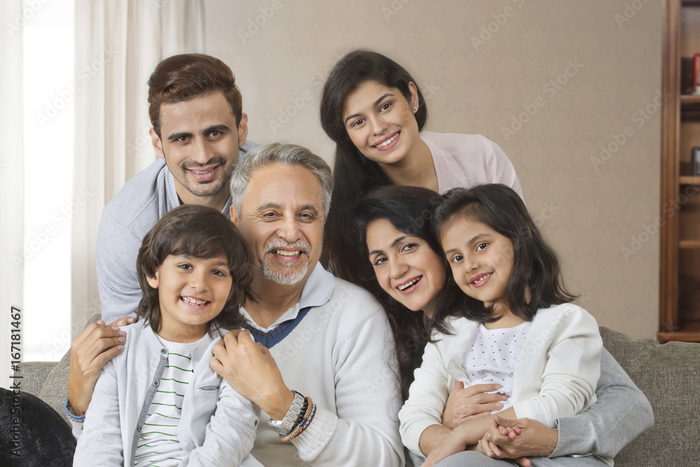 Portrait of smiling multi-generation family Portrait of smiling multi-generation family