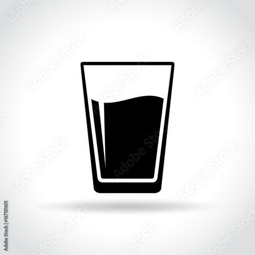 water glass icon on white background