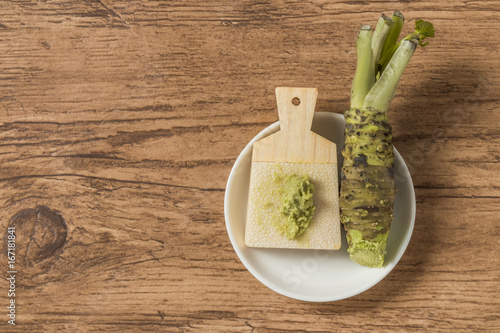 Obraz na plátne 天然本わさび　 Japanese spice natural wasabi