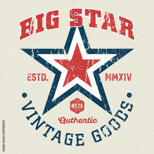 Big Star - Vintage Tee Design For Print