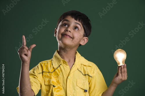A boy with a bright idea 