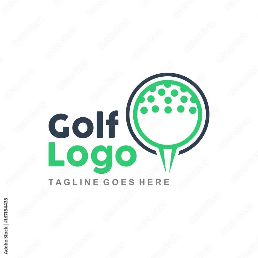 Unique golf logo with minimalist shapes and colors Stock Vector | Adobe ...
