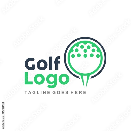 Unique golf logo with minimalist shapes and colors