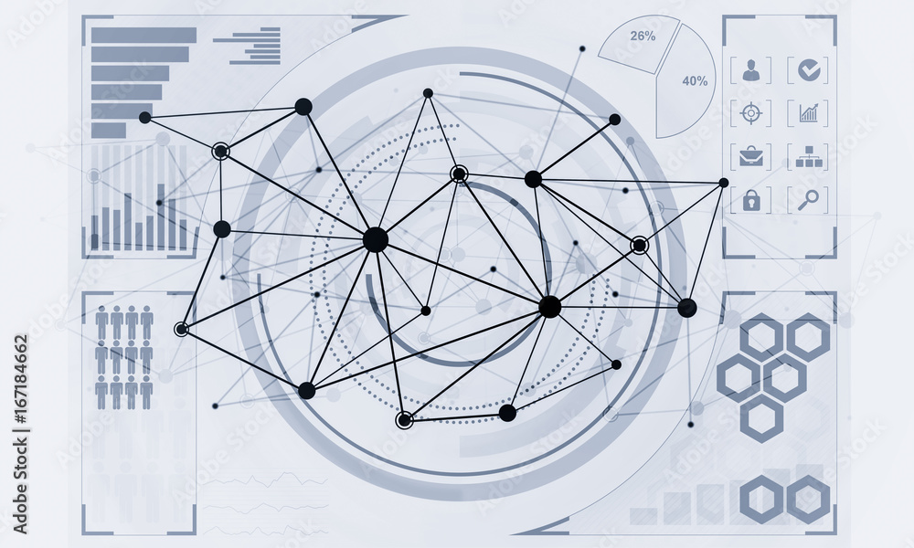 Lines and dots as networking idea drawn on white background Lines and dots as networking idea drawn on white background