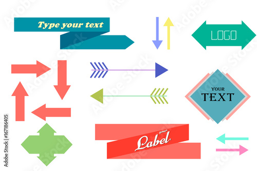 retro labels and arrows pack