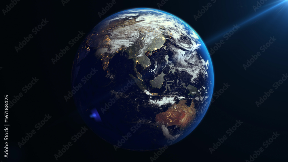 Earth Rotation in Space. Asia. Earth Rotation in Space. Asia.