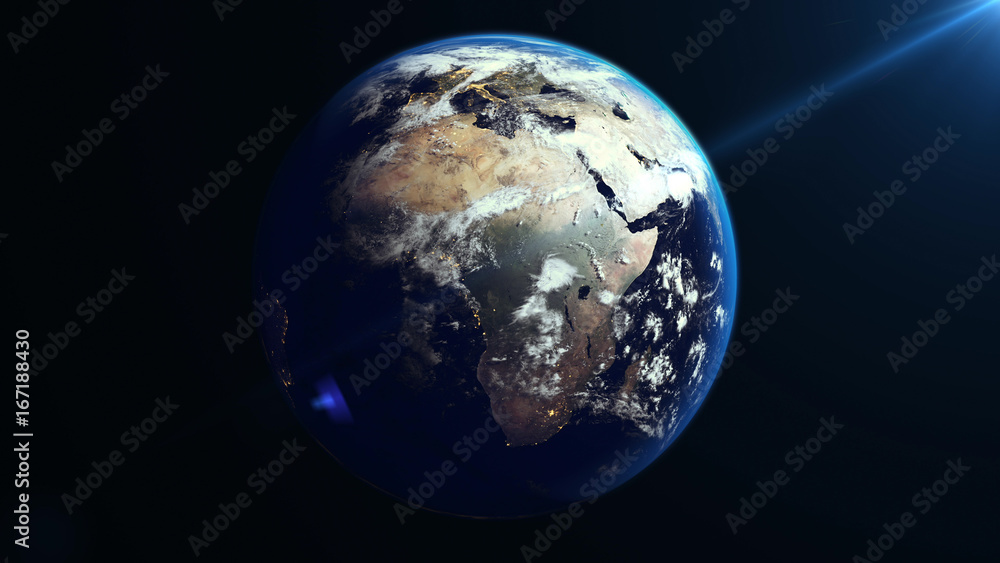 Fototapeta premium Earth Rotation in Space. Africa continent.