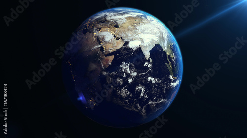 Earth Rotation in Space. Asia.