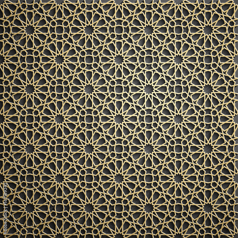 Islamic ornament vector , persian motiff . 3d ramadan islamic round pattern elements . Geometric circular ornamental arabic symbol vector . Gold background Islamic ornament vector , persian motiff . 3d ramadan islamic round pattern elements . Geometric circular ornamental arabic symbol vector . Gold background
