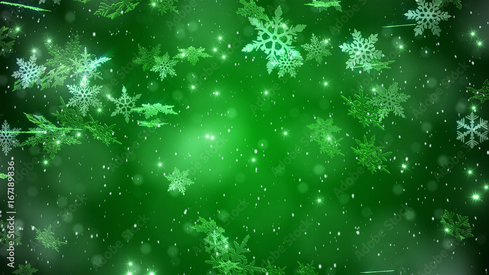 Obraz premium Winter landscape with falling snow