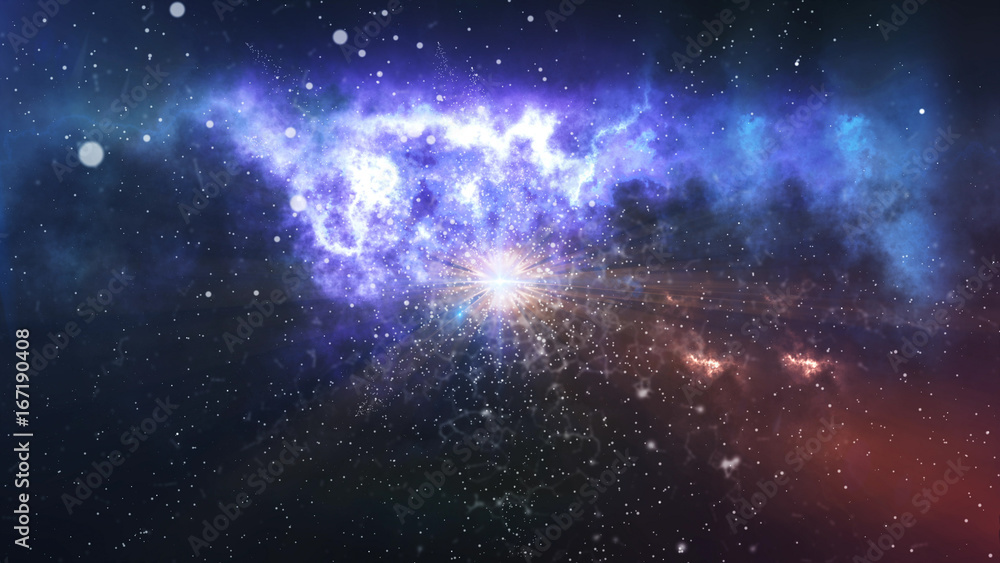 Abstract star on a beautiful nebula