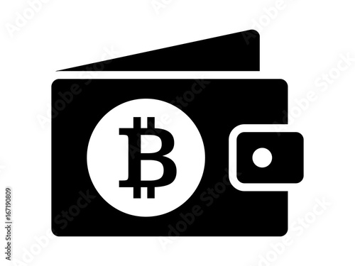 Bitcoin cryptocurrency / crypto currency digital wallet flat vector icon for apps and websites
