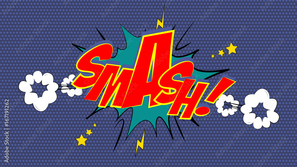 Smash comic book bubble text hi-res stock photography and images