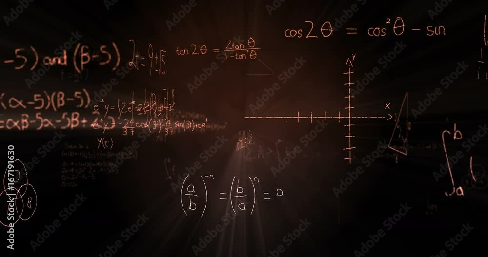Math formulas on blackboard Math formulas on blackboard