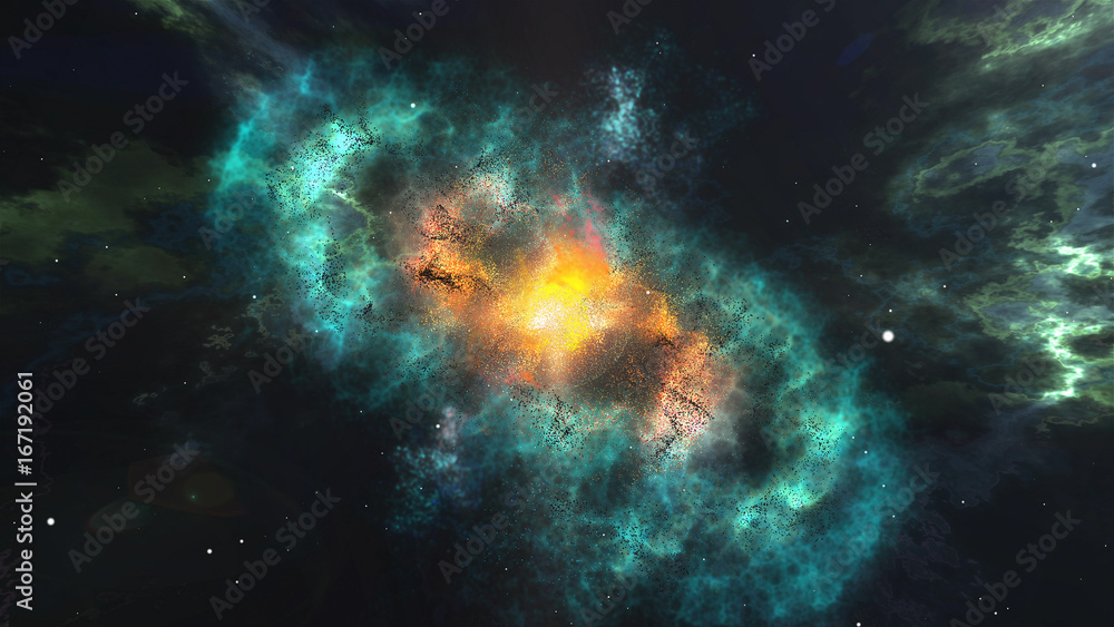 Galaxy covered with blurred clouds of stars Galaxy covered with blurred clouds of stars