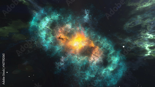 Fototapeta Naklejka Na Ścianę i Meble -  Galaxy covered with blurred clouds of stars