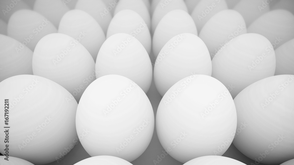 Naklejka white eggs row