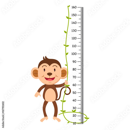 Meter wall with monkey illustration.