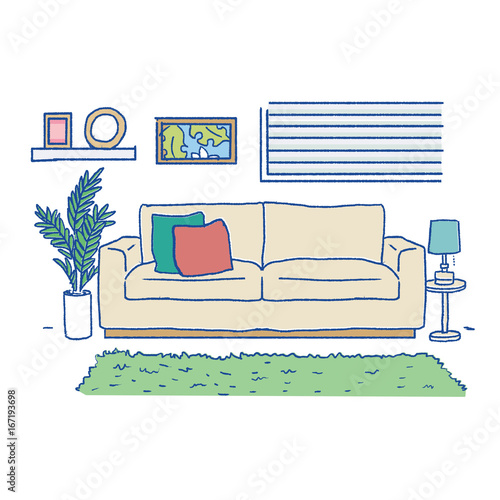 家　イラスト　リビング