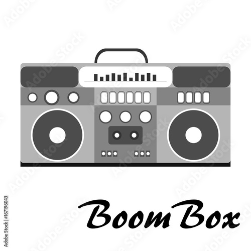 80s retro style, Vintage retro 80's vector fashion boombox.