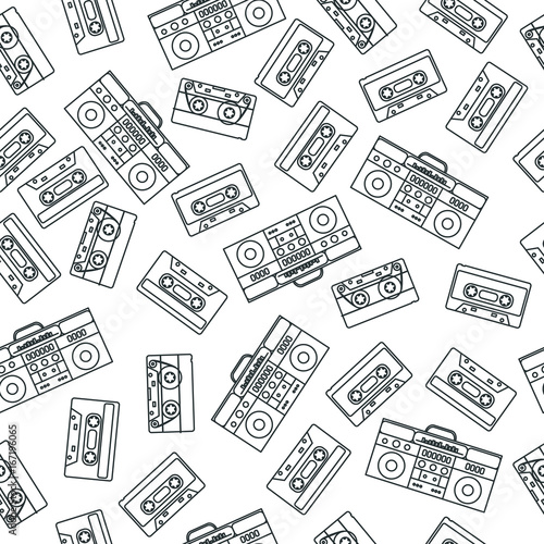 80s nostalgia style. Vintage retro 80's vector fashion seamless pattern.