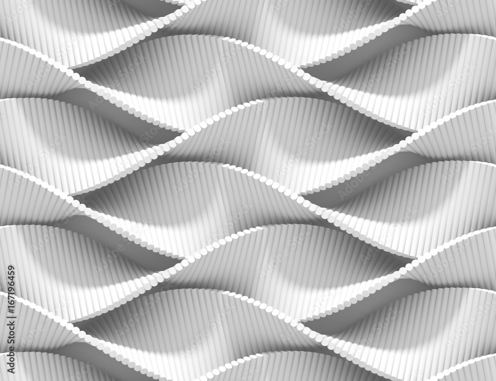 Abstract curved lines background. Paint ripples and bubbles. 3D rendering texture. - obrazy, fototapety, plakaty 