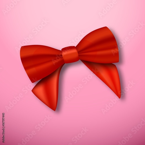 Illustration of Vector 3D Realistic Red Ribbon