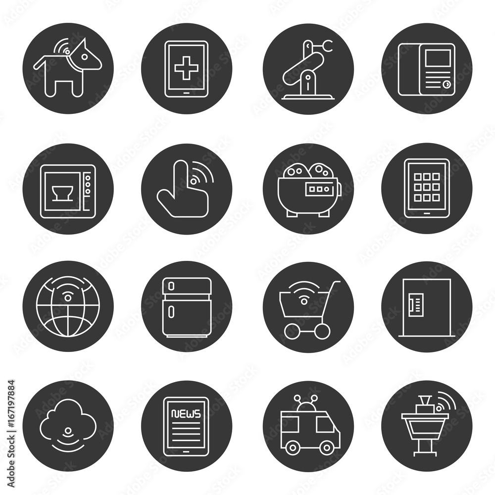 internet of things and smart device icons internet of things and smart device icons