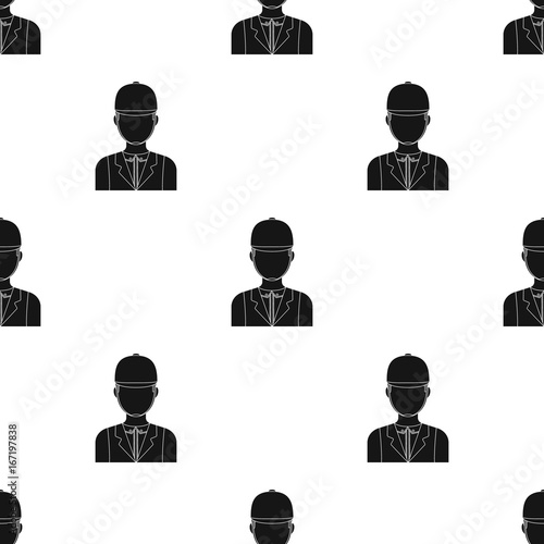 Jockey icon in black style isolated on white background. Hippodrome and horse symbol stock vector illustration.