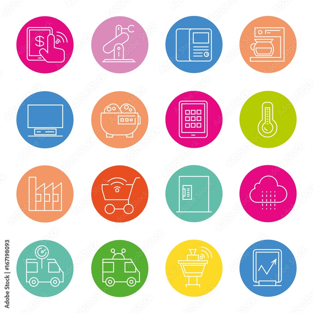 internet of things and smart device icons internet of things and smart device icons