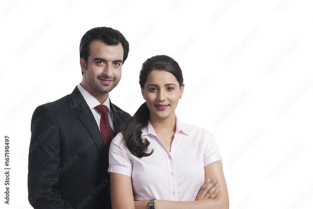 Portrait of confident business colleagues over white background Portrait of confident business colleagues over white background
