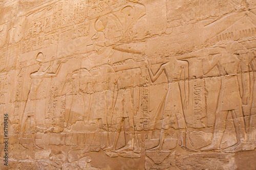 The carving at Karnak temple, Egypt