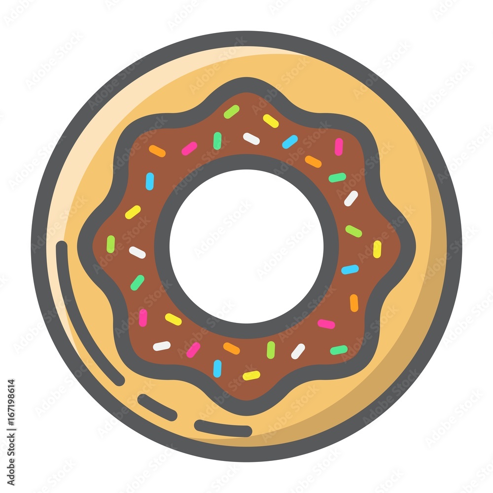 Donut filled outline icon, food and drink, sweet sign vector graphics, a colorful line pattern on a white background, eps 10. Donut filled outline icon, food and drink, sweet sign vector graphics, a colorful line pattern on a white background, eps 10.