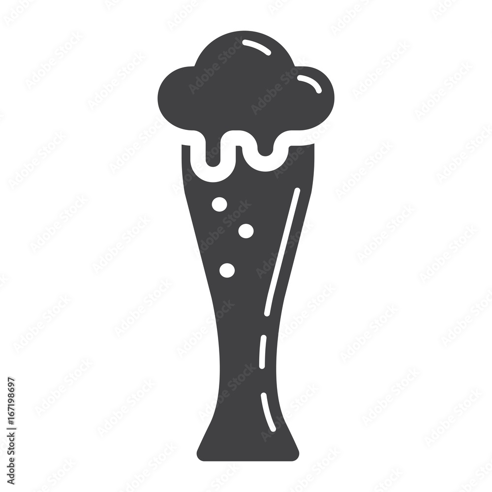 Beer glass glyph icon, food and drink, alcohol sign vector graphics, a solid pattern on a white background, eps 10. Beer glass glyph icon, food and drink, alcohol sign vector graphics, a solid pattern on a white background, eps 10.