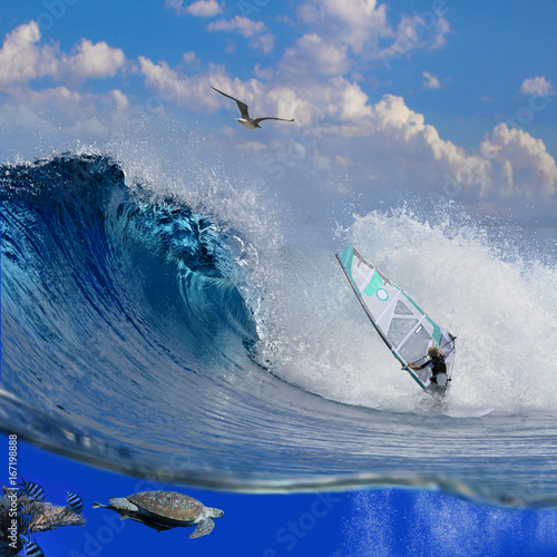 Photography Separated image with waterline