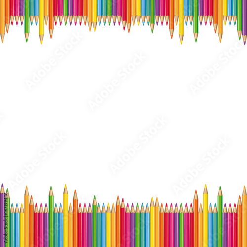 Colored pencils background. Education back to school.