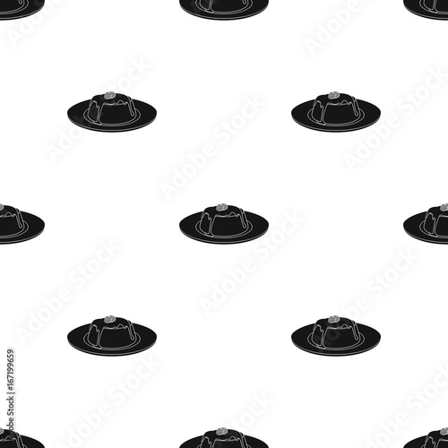 Panna cotta icon in black style isolated on white background. Milk product and sweet symbol stock vector illustration.