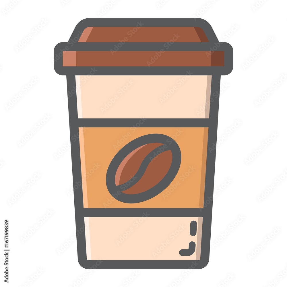 Coffee filled outline icon, food and drink, cappuccino sign vector graphics, a colorful line pattern on a white background, eps 10. Coffee filled outline icon, food and drink, cappuccino sign vector graphics, a colorful line pattern on a white background, eps 10.