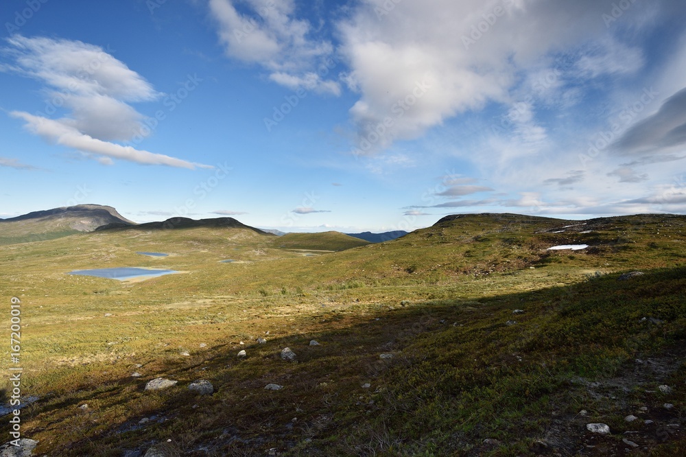Lapland mountains with blue sky, Malla National Reserve Lapland mountains with blue sky, Malla National Reserve