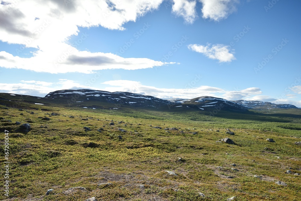 Lapland landscape with mountains, Malla National Reserve Lapland landscape with mountains, Malla National Reserve