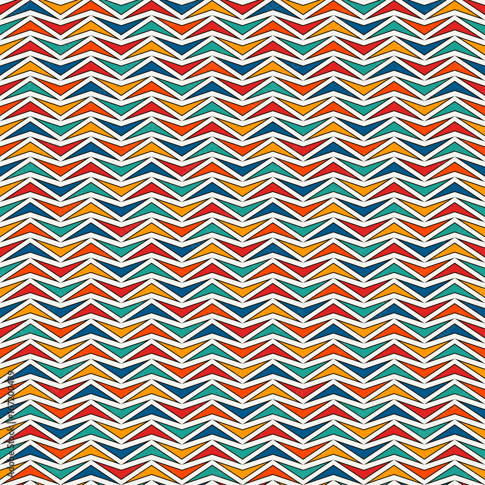 Bright colors seamless pattern with repeated stylized triangles mosaic. Zigzag abstract background. Vivid digital paper Bright colors seamless pattern with repeated stylized triangles mosaic. Zigzag abstract background. Vivid digital paper