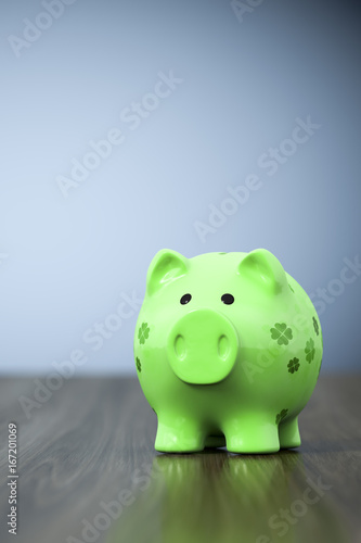 green clover piggy bank background