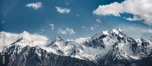 Snow mountain range in Ladakh, Jammu and Kashmir, India.