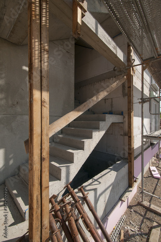 Construction site indoor staircase
