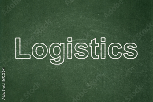 Business concept: Logistics on chalkboard background