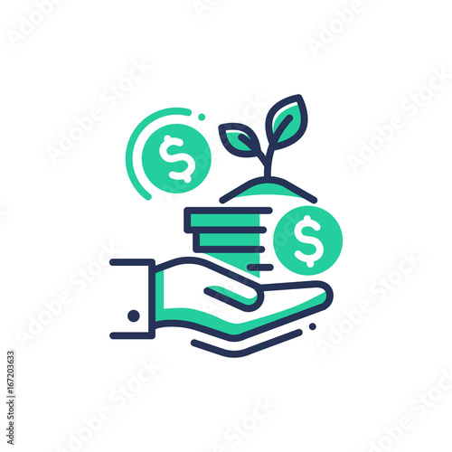 Donation - modern single vector line icon.