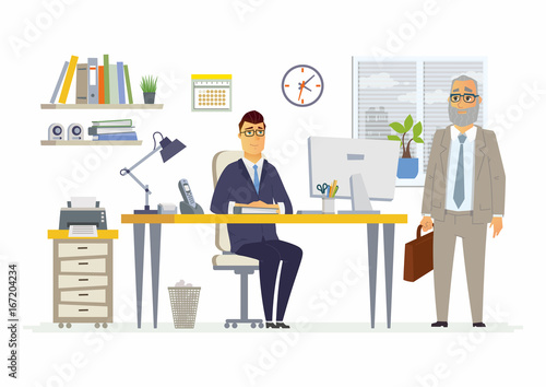 Office Scene - modern vector cartoon business characters illustration